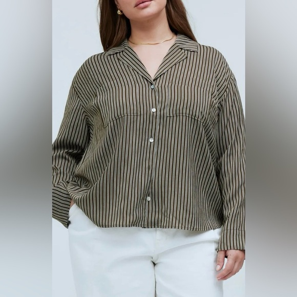 Madewell Tops - MADEWELL Resort Long-Sleeve Shirt in Stripe Seersucker (L)